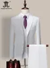 14 couleur M6XL veste gilet pantalon haut de gamme marque formelle affaires hommes costume trois pièces marié robe de mariée solide 240318