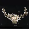 Pinces à cheveux Barrettes Peigne de mariée en fil doré Pas facile à laisser tomber Perceuse Fade Couleur Envoyer aux amis Famille Sœurs Livraison Bijoux Hairjewelr Ot439