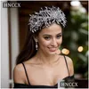 Hårklämmor Barrettes HNCCX Bridal Fl Rhinestone pannband Luxury Crown HeadDress Ornaments Princess Fashion Party Accessories CP426 DRO OTT8H