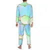 Accueil Vêtements Pyjamas Homme Ombre Marbre Vêtements De Nuit Métallisé Or Imprimé 2 Pièces Vintage Pyjama Ensemble Manches Longues Tendance Oversize Costume