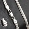 Ciondoli S925 Argento sterling 6mm Collana laterale completa Catena da 8/18/20/24 pollici per donna Uomo Moda Gioielli di fidanzamento di nozze