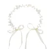 Hårklämmor Barrettes Brudguld/Sier Färg Flower Ribbon Hårband Kvinnor Huvudstycke Tiara smycken Tillbehör Drop Leverans HA OTTRO