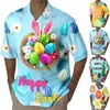 Chemise à manches courtes pour hommes de Pâques Festive Style décontracté et confortable Simple All Over Imprimé Oeuf Chemise à manches courtes i1GO #