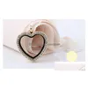 Lockets Heart Memory Opening Magnetic White Crystal 30Mm Floating Glass Pendant Charms Without Chains For Necklaces Jewelry Drop Deliv Dhyjn