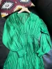 Zielony długi satynowy elastyczny talia szykowna i elegancka sukienka o wysokiej jakości sukienki damskie Darmowa wysyłka