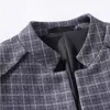 Otoño e invierno Nuevos hombres Traje a cuadros 2 piezas Negro / Azul marino / Gris Busin Wedding Party Dr Slim Fit Blazer y Pan K9ok #