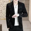 Hoo 2024 Herren Gold Veet New Casual Slim Handsome Bedruckter Blazer m96P #