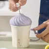 マグカップ韓国のシンプルなクリエイティブマグカップアイスクリームシェイプキャンディーカラー蓋付きのセラミックカップコーヒーホリデーギフトを飲むカップル