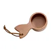 Coffee Scoops Wood Measuring Spoon Small Wall Mounted Creative With Leather Lanyard Kitchen