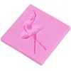 Moules de cuisson C242 Grande taille Ballet Girl Dancer Silicone Moule Fondant Gâteau Décoration Outils Chocolat Savon À La Main 2pcs / Set