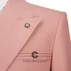 Cenne Des Graoom Costumes pour hommes One Butt Double boutonnage Rose sur mesure Blazer Pantalon Busin Causal Party Chanteur Marié Mariage D6gi #