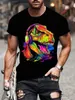 T-shirt à motif de dinosaure pour hommes, décontracté, Style de rue, extensible, col rond, pour l'été, 32PZ #