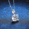 Wisiorki jecircon 925 Sterling Silver Moissanite Naszyjnik dla kobiet klasyczny byk głowica d Color 1 wisiorek Diamentowy biżuteria