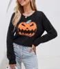 ZAFUL Women's Fuzzy Knit Sweater Floral Daisy Print Long Sleeve Crew Neck Fluffy Casual Pullover Crop Tops