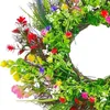 Decorative Flowers Spring Summer Wreath Artificial Flower For Festival Wall Farmhouse