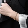 Link Armbänder Rose Gold Farbe Armband Für Frauen Kleine Perlenkette Mode Geschenke Armreifen Drop Einzelhandel Schmuck 8mm LCB33A