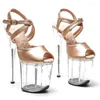 Dance Shoes Women Fashion 20CM/8inches PU Upper Plating Platform Sexy High Heels Sandals Pole 157