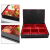 Servis japansk bento box container sushi bricka serveringsplatta för kontorsföretag picknick restaurang ris sås