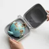 TeAware Setleri Set Bir Pot İki Bardak El Boyan Seramik Açık Seramik Çay Kupası Taşınabilir
