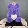 من Pe Flower 40cm Teddy Rose الزفاف زخرفة الدب مع LED LED HEART HEART BEARD VIRDIANINE