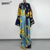 Casual Dresses Winyi Sukienka Fashion Summer Kimono Dress Africa Free Size Women's Crumple Floral Printed Elegant Semester Loose