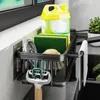 Kitchen Storage Rack Shelf Aluminum Wall Hanging Towel Sponge Drain Racks Bathroom Soap Holder Organizer