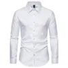 Nya herrar Dr Shirts LG Sleeve RegualR Fit Casual Butt Down Shirts Wrinkle-Free Casual Collar Shirt D7DF#