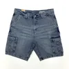 Mäns shorts Retro American Heavy Washed Distressed Cotton Denim för män Lossa raka halva jeans byxor Sommar vintage lastarbete