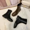 Boots Fashion Designer Motorcycle Ankle Boots Women Platform Leather Korean Shoes Fall Winter Gothic Punk Chelsea Boots Black Brown