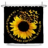 Rideaux de douche Art tournesol rideau imprimé papillon fleurs polyester salle de bain décoration de la maison avec crochets tissu mural