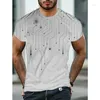 Magliette da uomo T-shirt estiva Tecnologia elettronica 3D Stampa O-Collo Moda Tempo libero Harajuku Manica corta Oversize