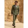 Army Green garnitury dla mężczyzn Fi Peak Lapel Dwułożynowe 2 -częściowe Busin Casual Office Blazer Sets