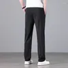 Garnitury męskie 2024 Letnie swobodne spodnie cienki jedwabny jedwabny elastyczne proste luźne oddychające wygodne spodnie biznesowe