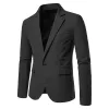 Mens Dark Green Spring Blazer 2023 Zupełnie nowy tyłek przyczynowy Slim Fit Blazer Fi Party Lightweight Sport Coat Male K6DY#