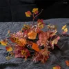 装飾的な花人工ろうそくの秋の結婚式のキャンドルホルダーハロウィーンデコレーションリースガーランド感謝祭のテーブル装飾