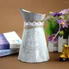 花瓶素朴な装飾植木鉢結婚式投手鉄の花瓶の白い樽水差し装飾