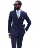 Nouveau Blazer Ensembles Costumes De Mariage Pour Hommes Bleu Marine 2 Pièces Tenues Slim Fit Custome Tuxedo Grande Taille Grooms Party Élégant Dr n2cQ #