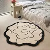 Tapijten Nordic Tufting Zwart Wit Woonkamer Tapijt Zacht Hersenvorm Ronde Kinderen Spelen Pad Antislip Tapijt Mat Kawaii Thuis Tidy Decor