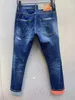 All'ingrosso- Jeans ricamato a rosa di lusso italiano 2024 Nuovo designer Menjeans Slim Fit Mens Stampato Biker Pants Denim