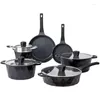 Cookware Sets Nonstick Induction - 11 Piece Cast Aluminum Pots And Pans With BAKELITE Handles