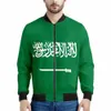 Saudi Arabia Zipper Jacket Anpassat namn Team Logo SA Rockar SAU Country Arabic Nati Arab Islam Arabian Flag Print Photo Clothes 43fq#