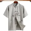 Traditional Chinese Men Tang Suit Cott Lino Top GNT Kung Fu Abiti per camicetta maschile Camicia Hanfu Kung Fu Uniforme J3LU #