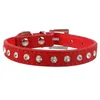 Dog Collars Wholesale Link Rhinestone Collar For Chihuhua Soft Suede Leather 500pcs