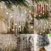 2024 12 Pcs 13Cm Christmas Simulation Ice Xmas Tree Hanging Ornament Fake Icicle Winter Party Christmas 2024 Year Decoration Supplies