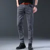 Hoge Kwaliteit Heren Jeans Met Rechte Pijpen Hoge Taille Elastische Fi Casual Wed Denim Broek Maat 28-38 grijze Broek E03M #