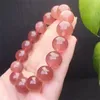 Figurines décoratives 13MM Naturel Starlight Fraise Quartz Bracelet Mode Énergie Pierre Reiki Guérison Cristal Brin Fengshui Cadeau 1 PIÈCES