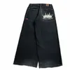 JNCO JENS NEW HARAJUKU HIP-HOP RETRO CROWN GRAPHIC GRAPROIDERE GEANS للرجال والنساء القوطية القوطية سراويل الدنيم W4ZN#