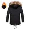 Inverno Parkas Jaqueta Homens Fi Com Capuz Gola De Pele Blusão Outerwear Casual Mid-lg Lã Forro Manter Quente Mens Jaquetas Casacos g6eU #