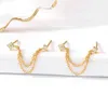 Orecchini pendenti Lampadario in zirconi Nappa con frange lunghe Gioielli in cristallo scintillanti