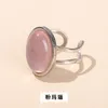 Anel aberto de aço inoxidável, pedra natural, ágata vermelha, forma oval, feminino, vintage, grande cabochão, anéis de cura ajustáveis